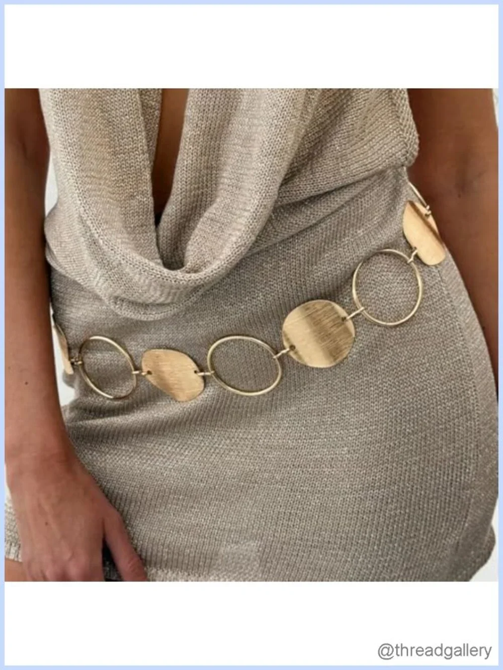 Chunky Gold Plated Circle Disc Body Chain Belt Women Festival Jewelry Adjustable